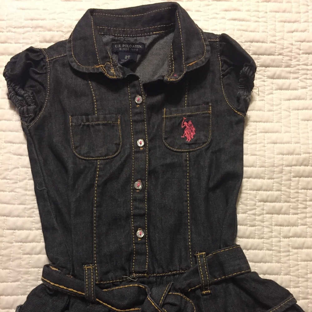 Polo dress, dark denim, like new!